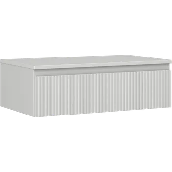 Koupelnový nábytek Mexen Rivel koupelnová skříňka pod umyvadlo 80 cm s deskou, 1 zásuvka, drážkovaná, šedý mat - 91A20-08023-1-BFC62 Koupelnové skříňky