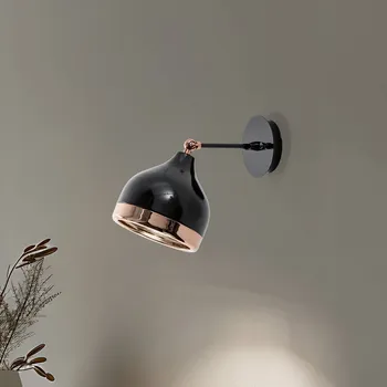 Lampička Opviq Nástěnné světlo Yildo 6901, černá/měď, kov - Stínidlo na lampu - Ø 17 cm, výška 16 cm; nástěnný držák - Ø 10 cm, hloubka 3 cm černá, měď 1 x 15 W LED - Doprava zdarma