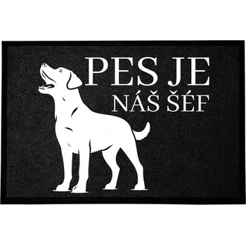 Rohožka Kokosová rohožka černá vstupní dekorativní Veselý Dárek Pes Šéf