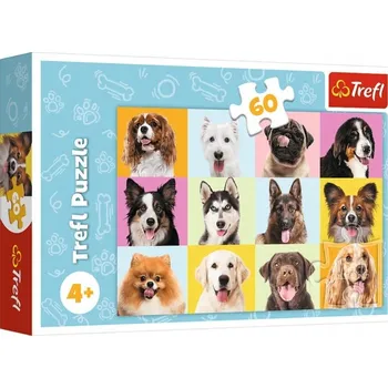 Puzzle Trefl Puzzle 60 dílků Sladcí psi
