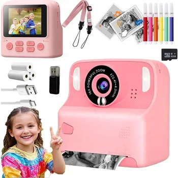 Digitální fotoaparát MINI TERMOTISKÁRNA FOTOAPARÁT PRO DĚTI + 3 ROLE PAPÍRU