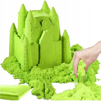 kinetický písek Kinetický písek 1 kg ZELENÝ - Pískolina pro děti SENZORICKÁ HRAČKA