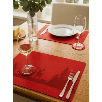 prostírání Sinsay - Sada 6 prostírání s vánočním motivem - červená - 200GL-33X - 200GL-33X-ONE