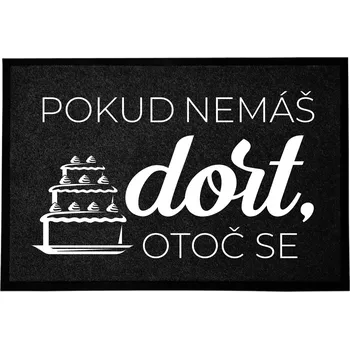Rohožka Černá Vstupní Rohožka Dekorativní | Veselý Dárek Koláč 60x40cm