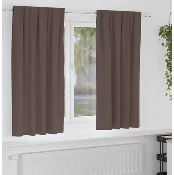 Roleta vidaXL Závěsy na zatemnění s kroužky 2 pcs Tmavě hnědá 175 x 140 cm [4107444]