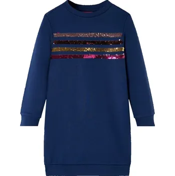 Dívčí šaty vidaXL Dětské mikinové šaty námořnicky modré 104 [14310]