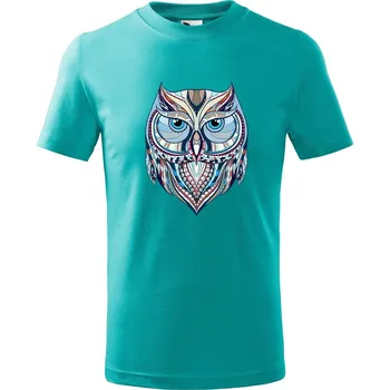Chlapecké tričko Dětské tričko s potiskem Sova Velikost: 158/12 let, Barva trička: Emerald