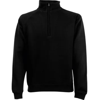 pracovní mikina Fruit of the Loom Mikina Classic Zip-Neck Sweat s 1/4 zipem COT16211400201-black S Černá