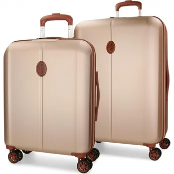 JOUMMA BAGS EL POTRO Ocuri Champagne, Sada luxusních ABS cestovních kufrů 70cm/55cm, 5128927