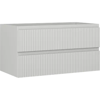 Koupelnový nábytek Mexen Rivel koupelnová skříňka pod umyvadlo 90 cm, 2 zásuvky, s drážkováním, šedá matná - 91A20-09047-2-BFF62 Koupelnové skříňky