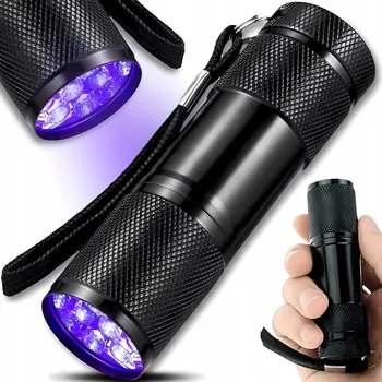 Svítilna UV LED TAKTICKÁ SVÍTILNA NA BATERIE REFLEKTOR TESTER JANTARU A BANKOVEK