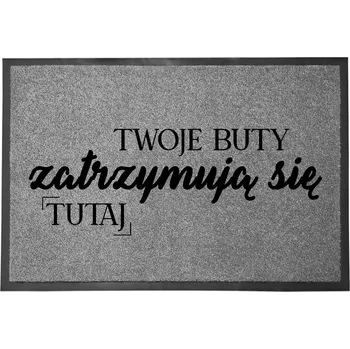 Rohožka VSTUPNÍ ROHOŽKA ŠEDÁ DO DOMU DEKORATIVNÍ DÁREK TVOJE BOTY 60X40cm
