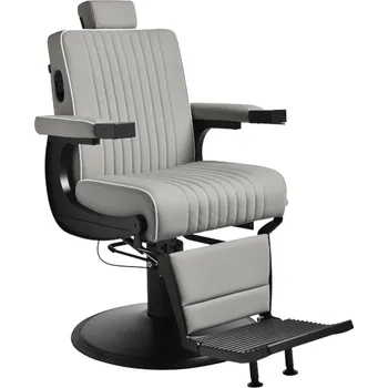 Kadeřnické křeslo Gabbiano Barber křeslo Levi bez prošívání zad Barva: Šedá