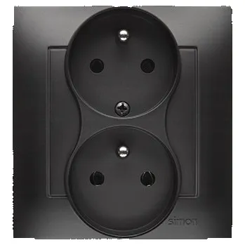 Elektrická zásuvka Elektrická Zásuvka zásuvka Kontakt-simon černá