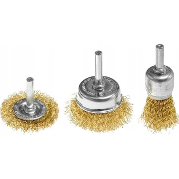 Drátěný kartáč DRÁTĚNÝ KARTÁČ mosazný zvlněný drát 25 37 50mm kartáče 3ks