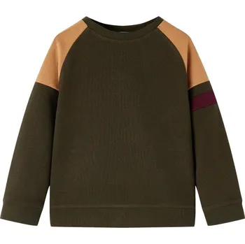 Chlapecká mikina vidaXL Dětská mikina tmavě khaki a velbloudí 140 [13393]