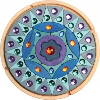 Dřevěná hračka Stavebnice Grimm's Dřevěná třpytivá mandala