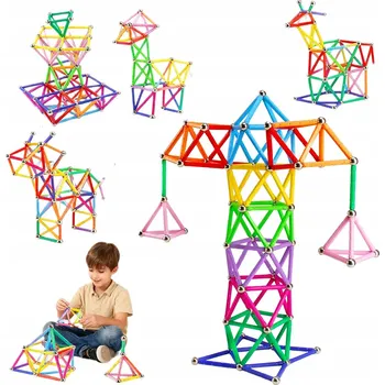 ostatní stavebnice XL SADA 204 DÍLKŮ STAVEBNICE STAVEBNICE, VZDĚLÁVACÍ TYČINKY