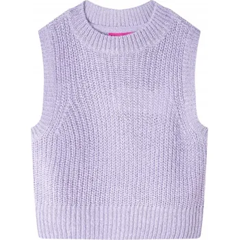 vidaXL Dětská svetrová vesta pletená světle šeříková 116 [14546]