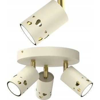 DĚTSKÉ STROPNÍ SVÍTIDLO STROPNÍ SVÍTIDLO SPOT LED BÉŽOVÉ SEDUSZKA ECRU ZLATÉ GU10