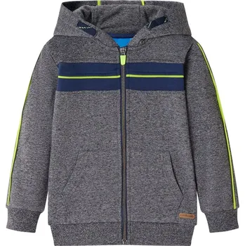 Chlapecká mikina vidaXL Dětská mikina s kapucí na zip šedá melanž 104 [13275]