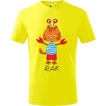 Chlapecké tričko Dětské tričko s potiskem Rak Velikost: 158/12 let, Barva trička: Citrónová