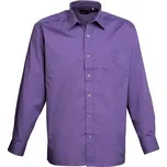 Premier Workwear Pánská košile s dlouhým rukávem PR200 Purple -ca. Pantone 269 47 (18H)