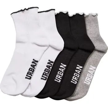 Dívčí ponožky s malým okrajem 4-balení vícebarevné Urban Classics černá | bílá | šedá 3432739
