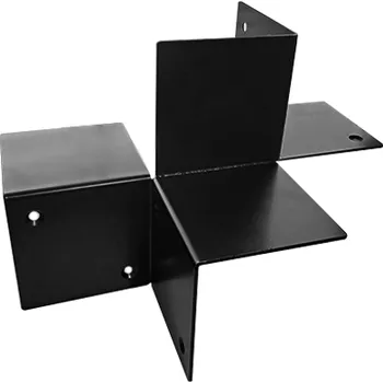 Tesařské kování Trámová spojka pergolová, tvar X, 145 mm, černá