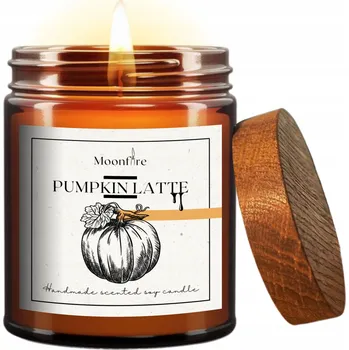 Svíčka Sójová vonná svíčka DYŇOVÉ LATTE KOŘENĚNÁ PODZIMNÍ ruční výroba Halloween