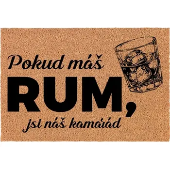 Rohožka Kokosová Vstupní Rohožka Dekorativní | Veselý Dárek Máš Rum 60x40