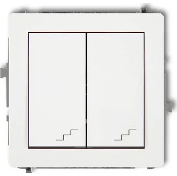 vypínač Schodišťový přepínač dvojitý Bílý matný Karlik Deco