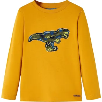 vidaXL Dětské tričko s dlouhým rukávem 116 [13256] Barva: Okrová