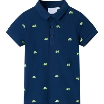 Chlapecká košile vidaXL Dětská polokošile melanž 104 [12155] Barva: Námořnická modř