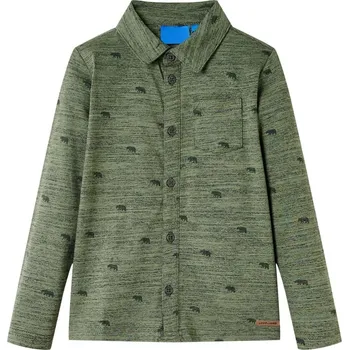 Chlapecká košile vidaXL Dětská košile khaki melanž 140 [13128]