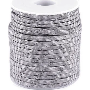 Pro Háčkování Paracord šňůra s reflexní nití 4 mm šedá