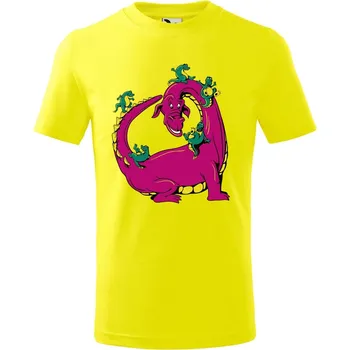 Chlapecké tričko Dětské tričko s potiskem Dračí klouzačka Velikost: 158/12 let, Barva trička: Citrónová