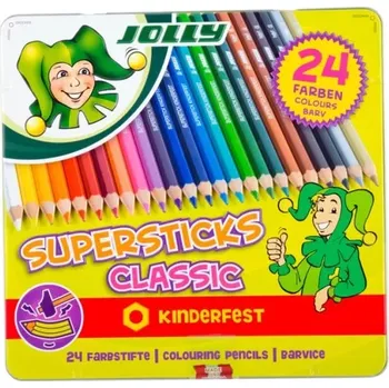 Pastelka Pastelky JOLLY Supersticks v kovové krabičce, 24 barev