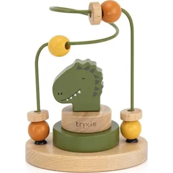 Dřevěná hračka Trixie Baby dřevěné stavebnice labyrint s korálky pyramida ke skládání