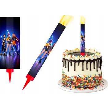 Dortová svíčka FONTÁNA DORTOVÁ SVÍČKA DORTOVÝ OHŇOSTROJ KPop DEMON HUNTERS Huntrix Saja 6