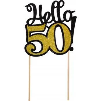 Party dekorace Godan Ozdoba na dort k 50. narozeninám Godan PF-DP50 10x19 cm