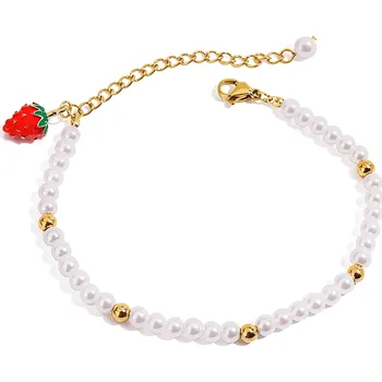 Náramek ELENYS Sweet Strawberry – pozlacený náramek 18K žluté zlato Délka náramku: 17+5 cm / max. 22 cm