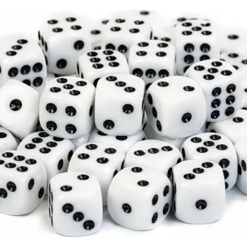 Příslušenství k deskovým hrám Kostka 1 Ks D6 K6 Bílá Dice White Classic RPG D&D MTG Stolní Hry Board Ga