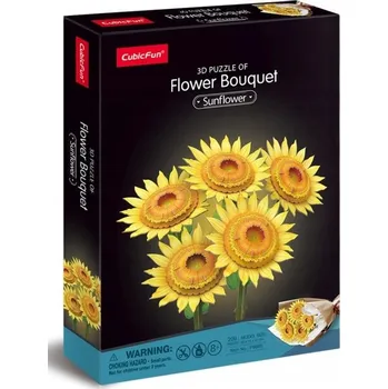 Puzzle Puzzle 3D CubicFun Kytice květin Slunečnice 180 dílků