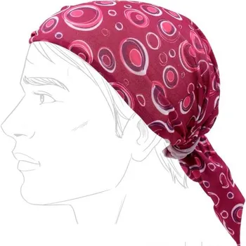 Multifunkční šátek, fuchsiový s kruhy