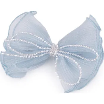 Sponka do vlasů mašle - 5 modrá ledová