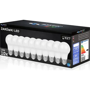 Žárovka 10x LED žárovka E27 10W studená bílá 6500K 800lm baňka A60 PREMIUM sada