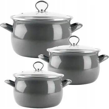 Sada nádobí Sada hrnců Silesia Emalia Sada Helena smaltované 6 ks