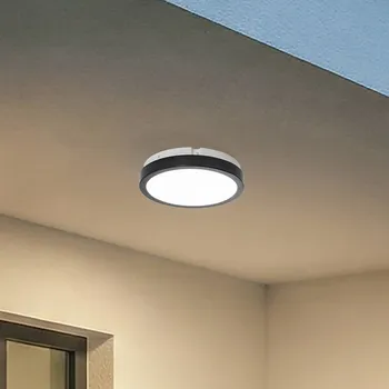 Milagro Lighting LED stropní svítidlo Vera, černé, plast, Ø 22 cm, IP65 černá, bílá LED 18 W celkem - Doprava zdarma