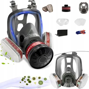 Kapota CELOOBLIČEJOVÁ LAKÝRNICKÁ PLYNOVÁ MASKA 6800 S UHLÍKOVÝMI VLOŽKAMI + FILTRY